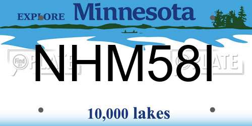 NHM58I Minnesota License Plate