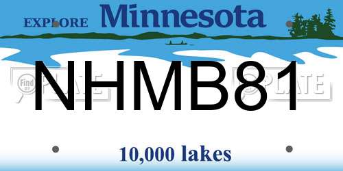 NHMB81 Minnesota License Plate