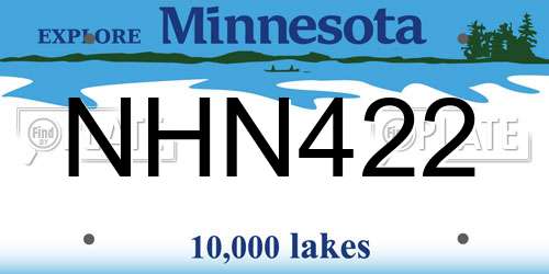 NHN422 Minnesota License Plate