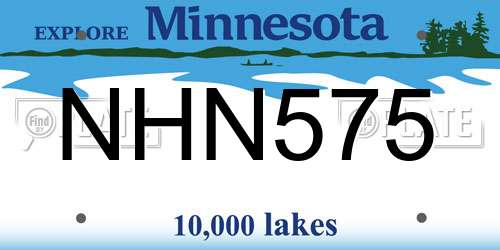 NHN575 Minnesota License Plate