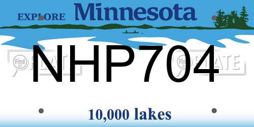 NHP704 Minnesota License Plate