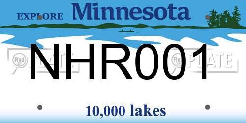 NHR001 Minnesota License Plate