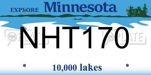 NHT170 Minnesota License Plate