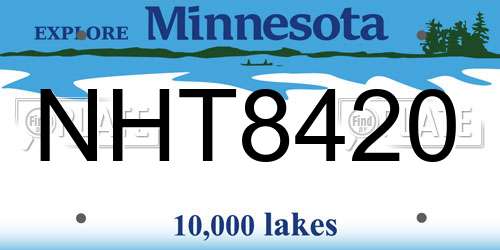 NHT8420 Minnesota License Plate