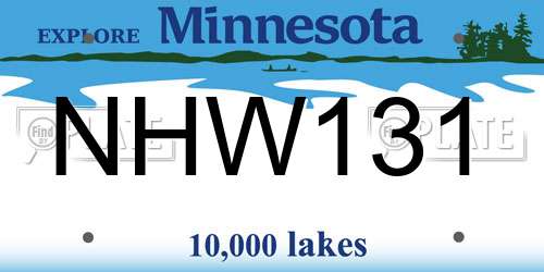 NHW131 Minnesota License Plate