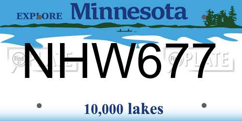 NHW677 Minnesota License Plate