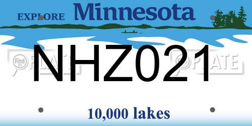 NHZ021 Minnesota License Plate