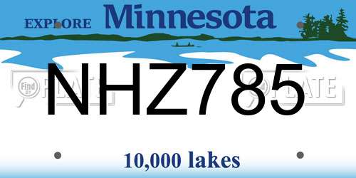 NHZ785 Minnesota License Plate