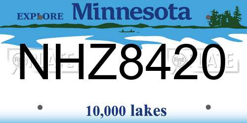 NHZ8420 Minnesota License Plate