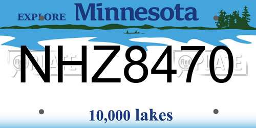 NHZ8470 Minnesota License Plate