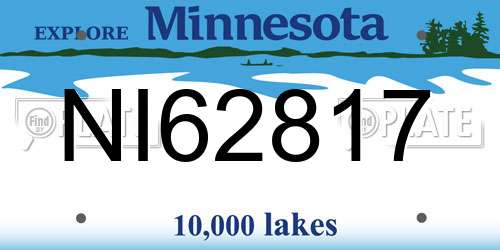 NI62817 Minnesota License Plate