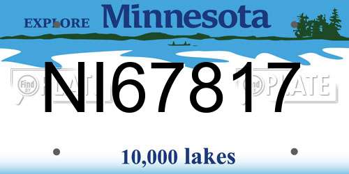 NI67817 Minnesota License Plate