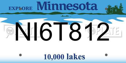 NI6T812 Minnesota License Plate