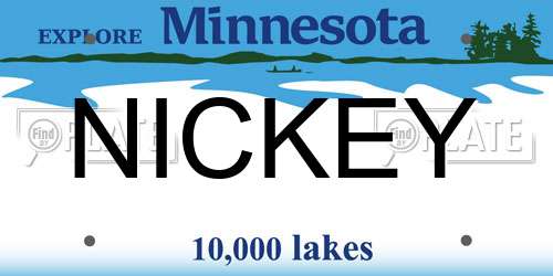NICKEY Minnesota License Plate