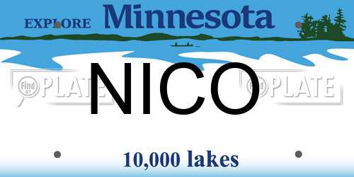 NICO Minnesota License Plate
