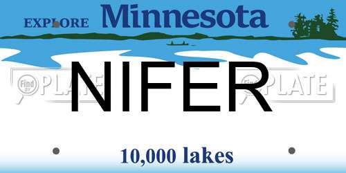 NIFER Minnesota License Plate