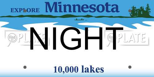 NIGHT Minnesota License Plate