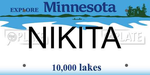 NIKITA Minnesota License Plate