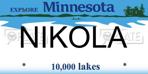 NIKOLA Minnesota License Plate