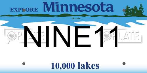 NINE11 Minnesota License Plate