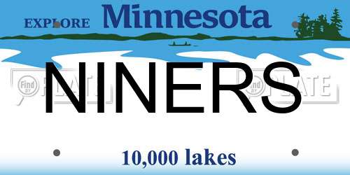 NINERS Minnesota License Plate