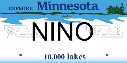 NINO Minnesota License Plate