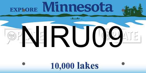 NIRU09 Minnesota License Plate