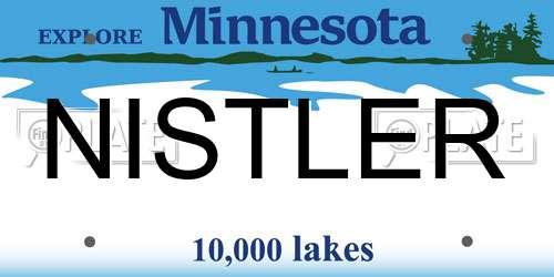 NISTLER Minnesota License Plate