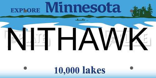 NITHAWK Minnesota License Plate