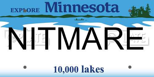 NITMARE Minnesota License Plate