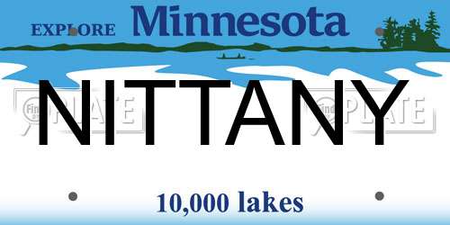 NITTANY Minnesota License Plate