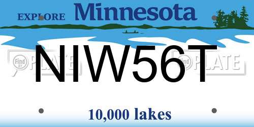 NIW56T Minnesota License Plate