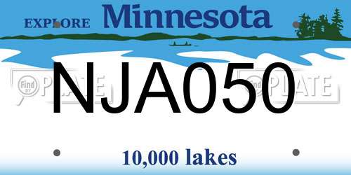 NJA050 Minnesota License Plate