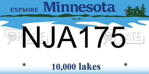 NJA175 Minnesota License Plate
