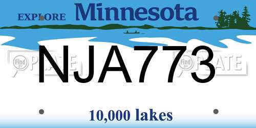 NJA773 Minnesota License Plate