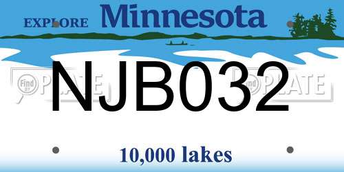 NJB032 Minnesota License Plate