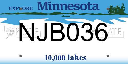 NJB036 Minnesota License Plate
