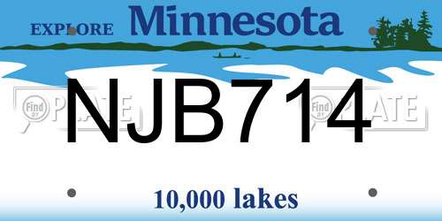 NJB714 Minnesota License Plate