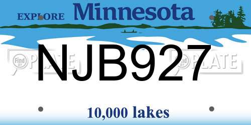 NJB927 Minnesota License Plate