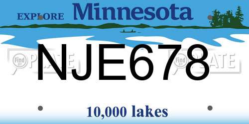 NJE678 Minnesota License Plate