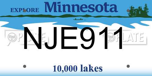 NJE911 Minnesota License Plate