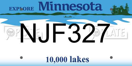 NJF327 Minnesota License Plate