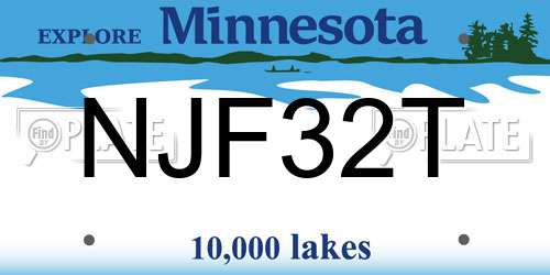 NJF32T Minnesota License Plate