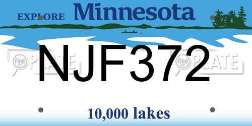 NJF372 Minnesota License Plate