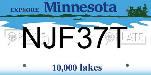 NJF37T Minnesota License Plate