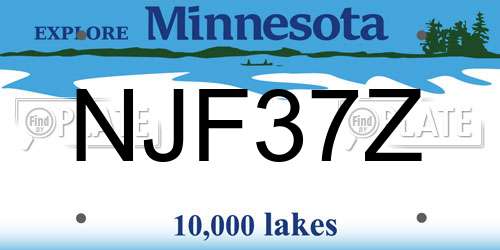 NJF37Z Minnesota License Plate