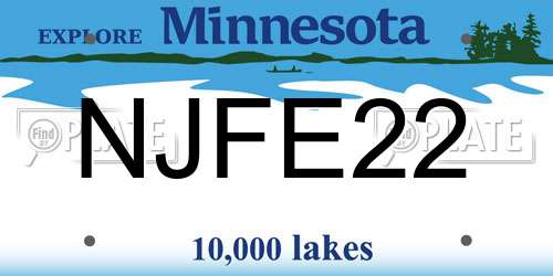 NJFE22 Minnesota License Plate