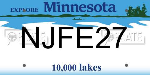 NJFE27 Minnesota License Plate