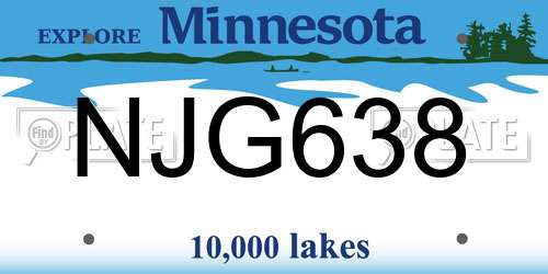 NJG638 Minnesota License Plate