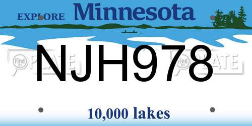 NJH978 Minnesota License Plate